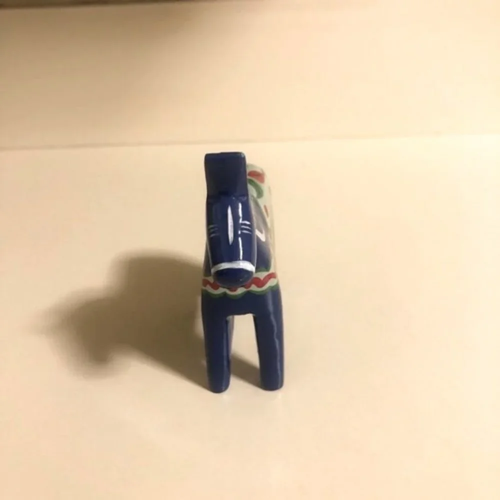 Vntage Akta Hemslojd Painted Swedish Dala Horse Wooden blue 10cm Authen…